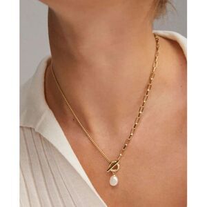 NIB Kendra Scott Leighton Convertible Pearl Chain Necklace - Gold, $100